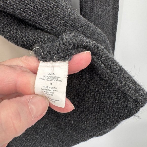 Vince Cardigan Sweater Womens Small Gray Alpaca Wool Cashmere Shawl Collar - Picture 6 of 7